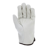 The MCR Safety Memphis Select Grade Leather Driver Glove 3201 (12 pairs) is displayed upright with the palm facing forward and fingers slightly curved, isolated on a white background.