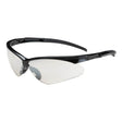 he PIP Adversary Anti-Scratch Safety Glasses 250-28-000_ (12/box) feature a modern, semi-rimless design with clear, wraparound lenses and black frames. Their style is further enhanced by bold, curved arms that offer added comfort and protection.