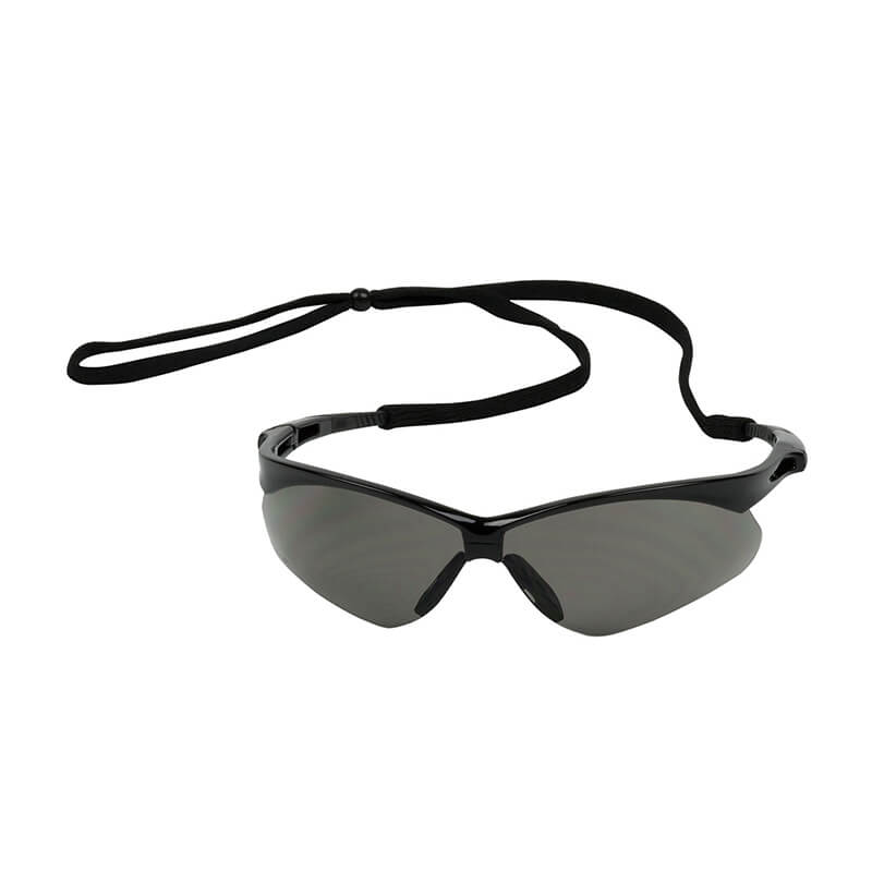 The PIP Bouton Anser Gray Safety Glasses, available in a 12-box set, feature gray wraparound lenses with an adjustable black neck strap and provide ultimate UVB light absorption for eye safety. They are perfect as safety glasses, offering reliable impact protection for your active lifestyle.