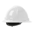 A PIP Dynamic Kilimanjaro Full Brim Hard Hat 280-HP641R, boasting a glossy HDPE shell, surrounded by a full brim and equipped with an internal wheel ratchet adjustment strap, set against a plain white background.