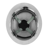 The PIP Dynamic Kilimanjaro Full Brim Hard Hat 280-HP641R features a carefully designed suspension system with a black band and green straps for enhanced support and cushioning. Its HDPE shell provides added durability, while the wheel ratchet adjustment offers a snug and secure fit.