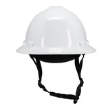 The PIP Kilimanjaro Type II Safety Helmet w/Mips 280-HP642RM-CH, featuring a white shell and black adjustable chin strap, is shown against a plain white background.