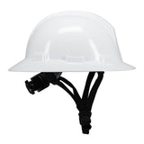 The PIP Kilimanjaro Type II Safety Helmet w/Mips 280-HP642RM-CH, in white with a black adjustable chin strap from PIP, is shown in a side view against a plain background.