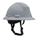 A gray PIP Kilimanjaro Type II Safety Helmet w/Mips (280-HP642RM-CH) by PIP, featuring a chin strap, is shown from the side on a white background.