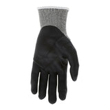 The MCR Safety Cut Pro 13 Ga HyperMax Bi-Polymer Glove 92754BP, black with a gray ribbed cuff, is shown palm facing forward on a white background.