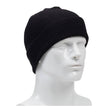 The PIP FR Knit Watch Cap 360-1500FR-BK by PIP is showcased on a mannequin head, highlighting its function as protective headwear against a plain white background.