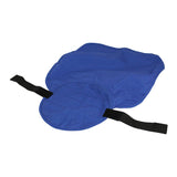 Introducing the PIP EZ-COOL Cooling Hard Hat Pad with Neck Shade 396-405-BLU: a blue fabric shoulder pad designed by PIP, featuring black adjustable straps and neck protection for even weight distribution. This innovative pad incorporates evaporative cooling elements to ensure enhanced comfort during wear.