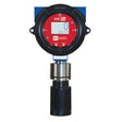 The RKI Instruments RKI VOC Pro (11.7 eV PID) Sensor/Transmitter 66-6194-10 is a sleek black and blue explosion-proof digital gas detector featuring a circular display with "VOCPro" on a red background, currently reading "0 VOC PPM." This device includes a VOC sensor and has a cylindrical attachment at the bottom.