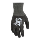 The MCR Safety Cut Pro 21G HyperMax PU Coated Gloves 92721 feature a cut-resistant HyperMax shell, textured palm, extended wrist cuff for abrasion resistance, and display "CUT PRO" and "MCR SAFETY" on the back. Pack includes 12 pairs.