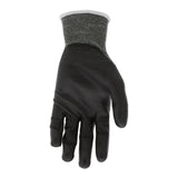 The MCR Safety Cut Pro 21G HyperMax PU Coated Gloves 92721 feature a black cut-resistant HyperMax shell, textured grip, and gray elastic cuff; shown on a white background. Sold as 12 pairs.