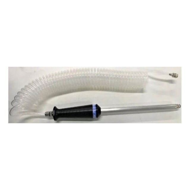 The mPower Electronics mPower NEO MP18X Reactive Gases Hand Probe features a black grip, a long metallic nozzle, and is connected to a coiled PTFE tubing hose.