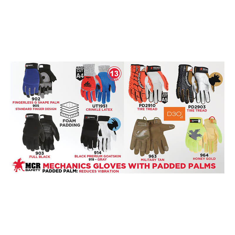 MCR Predator Leather Padded Multi-Task Gloves PD2903