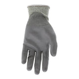 The image shows an MCR Safety Memphis Dyneema Ultra-Tech Glove 9676, palm up. The wrist is light and stretchy, while the fingers and palm are fully coated in a darker material for grip and protection. Sold as 12 pairs.