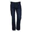 The MCR Safety FR Gear 10.5 oz Vintage Denim Jeans P2D are dark blue straight-leg jeans with visible stitching, front pockets, belt loops, and a button closure. Flame resistant, they provide practical style and CAT2 protection.