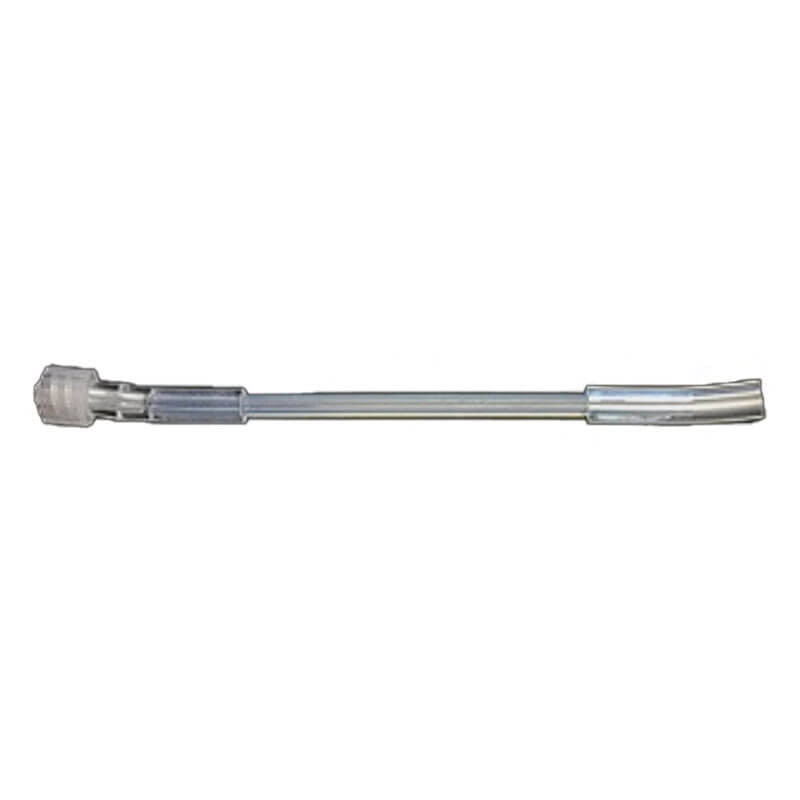 The mPower POLI MP400 Calibration Connector M004-3008-000 by mPower Electronics, with its transparent design and narrow nozzle, is ideal for transferring small amounts of liquid. This precision tool, akin to those used in gas detection equipment, is showcased against a white background.