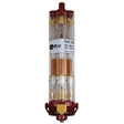 The RAE Benzene Separation Tubes Cartridges M01-0312-000 offer a transparent cylindrical design showcasing the detailed internal components. The red base and top prominently feature the "RAE Systems" branding. Designed with VOC measurement capabilities, these cartridges are compatible with the MultiRAE Benzene for improved benzene detection.