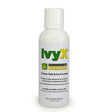 The Coretex IvyX Cleanser 4oz Lotion Bottle, available in cases of 12, is designed to effectively remove oils from poison oak and ivy. Featuring a white bottle with green and yellow labeling, it also offers skin protection with added moisturizers.