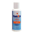 A bottle of Coretex Sun X 50 sunscreen lotion (4oz) features blue and white labeling with "Broad Spectrum SPF 50." It emphasizes being non-greasy, oxybenzone-free, paraben-free, and provides UVA/UVB protection along with water-resistant benefits.