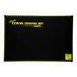 A 3 x 2 Ft. "Working Concepts ErgoKneel Extreme Standing Mat" featuring a black closed-cell foam pad with yellow text and caution stripes for comfort, designed as an anti-fatigue mat for prolonged standing.