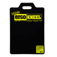 The Working Concepts Large ErgoKneel Kneeling Mat 5050 (14 x 21 in.) is a black rectangular closed-cell foam mat with a top handle cut-out, yellow and black "Genuine Ergo Kneel" label, and a yellow info sticker at the bottom right.