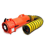 The PK Safety Confined Space Rescue Kit features a bright orange industrial air blower with a black fan and handle, plus a yellow and black ventilation duct—ideal for OSHA-compliant confined space operations.