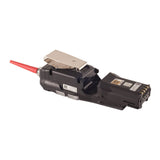 A black electrical fuse switch with a red insulated handle, metallic lever, and multiple terminals is ideal for confined spaces where safety gear like the RKI Instruments GX-6100 Sample Draw with PID 6 Gas Monitor 72-61A_ _X-C is needed.