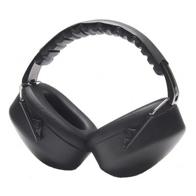 Introducing the Pyramex PM3010 Ear Muff by Pyramex Safety, a pair of black noise-canceling earmuffs designed with thick padding and an adjustable headband, providing essential safety equipment for hearing protection and comfort.