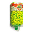 A wall-mounted Moldex Goin’ Green Ear PlugStation Dispenser 6647, labeled "Hearing Protection," contains a multitude of bright green ear plugs and features a convenient pull-down mechanism for easy access.