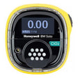 A close-up of the BW Honeywell Solo Wireless Gas Detector ClO2 BWS1-V-Y with a yellow frame, featuring a digital display indicating "0.00 CLO2 PPM," which shows the concentration of chlorine dioxide.