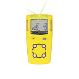 The BW Honeywell GasAlert MicroClip XL Multi-Gas Monitor (model MCXL-XWHM-Y-NA) is a yellow device ideal for confined space monitoring. It features four compact sensor openings and a digital display for gas level readings. Designed for detecting multiple gases, this detector emits a reassuring green light.