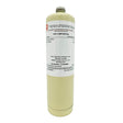 The RKI Instruments Isobutane 10% vol 17L Steel Cylinder (81-0019RK) features a beige design with a detailed label, standing upright—perfect for equipment calibration and gas detection applications.