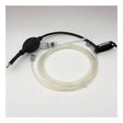 The RKI Instruments GX-3R Pro Hand Aspirated Sample Adapter (81-1162) features clear tubing with connectors, a black squeeze bulb, and a compact black control unit—ideal for medical or laboratory applications such as gas detector sample adapter use or confined space gas sampling. The coiled assembly is neatly arranged in a circle and displayed on a white background.