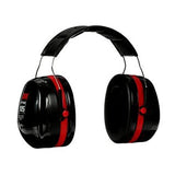 The 3M Peltor H10A Ear Muff features a black and red design with over-ear style, optimized for noise reduction. It includes a comfortable padded headband and adjustable wire connectors, all under the reliable brand of 3M.