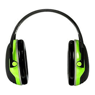 The 3M Peltor X4 Dielectric Earmuffs X4A offer a sleek black and green design with noise-canceling capabilities. They feature low-profile earmuffs, padded ear cups with pivot points, and an adjustable headband, all boasting a high Noise Reduction Rating for excellent hearing protection in loud environments.