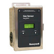 Close-up of a Vulcain Manning EC-FX Ammonia Gas Sensor (100ppm) ECFX-100 in beige metallic casing with a black front panel. The display shows "ECFX NH3 0 PPM." Two buttons, "Accept" and "Scroll," offer easy operation. Designed for workplace injury prevention, it includes a three-year warranty.
