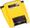 The BW Honeywell Alkaline Battery Pack M5-BAT0501 is a yellow and black rectangular battery pack compatible with the BW Honeywell GasAlert Micro 5. It features a label with specifications and a barcode on one side. Its rugged design includes reinforced black edges for durability.