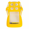 The BW Honeywell Quattro Replacement Front Enclosure QT-FC1, a bright yellow device, features four circular sensors and a central screen with buttons below. The label "GasAlertQuattro" is positioned at the bottom, ensuring reliable safety monitoring.