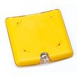 A yellow reflective road stud with a clear center reflector, designed for road marking to enhance visibility, just like the BW Honeywell Max XT II Replacement Sensor Enclosure enhances safety by incorporating advanced features.