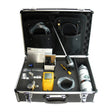 The BW Technologies by Honeywell GasAlert Max XT II Complete Confined Space Kit (XT-XWHM-Y-NA-CS) includes a yellow handheld gas monitor, cables, flashlight, calibration gas cylinder, batteries, and accessories, organized in a black foam-lined case.