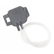 A black BW BWC4 Test Cap and Hose (BWC4-TC) by BW Technologies by Honeywell, featuring two short nozzles and clear tubing for gas detection calibration, shown on a white background.
