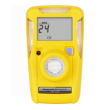 A BW Clip 2 Year CO Single Gas Detector by BW Honeywell, in yellow, shows "24" on its display to indicate the carbon monoxide measurement in parts per million (ppm). This device is expertly crafted for monitoring carbon monoxide levels.