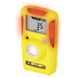 The BW Clip Real Time 2 Year H2S Detector (BWC2R-H) by BW Technologies shows 3.5 ppm H2S and a high alarm on its clear LCD. Its round sensor design ensures effective monitoring between 10-15 ppm for up to 2 years.