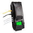A BW IntelliDoX Docking Station for BW Clip4 DX-BWC4 in black, featuring a display screen and multiple ports. The station is connected with cables, including a yellow network cable and three white cables. There are controls and an additional screen at the bottom for efficient automated instrument management.
