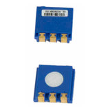 Two views of the BW Technologies by Honeywell GasAlertMax XT II and MicroClip XT Replacement H2S Sensor SR-H-MC: top view with barcode label, and bottom view with a central white spot—perfect as a replacement sensor.