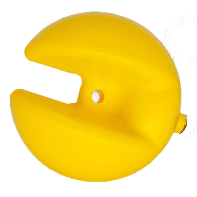 The WatchGas Ball Float (Tubing NOT Included) SST-BALL-FLOAT by WatchGas is a bright yellow, round plastic float with a large open slot and central hole, designed for confined space clearance and gas detection applications. Photographed on a white background.