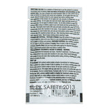 Printed text on the back of the package includes instructions and warnings. The small text offers usage directions for Coretex BugX30 Deet Insect Repellent Towelettes, along with storage information. Manufacturer contact details are listed at the bottom.