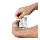 A person opens a Coretex BugX30 Deet Insect Repellent Towelettes 12643 packet with both hands against a white background.