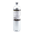 A BW H2S Single Gas Cylinder from Honeywell Analytics Inc, with a 25ppm 34 Liter capacity, showcases a detailed label featuring black and white text that outlines the composition of calibration gas and specifications. It has a small cap on top and is displayed against a plain white background.A BW H2S Single Gas Cylinder from Honeywell Analytics Inc, with a 25ppm 34 Liter capacity, showcases a detailed label featuring black and white text that outlines the composition of calibration gas and specifications. 