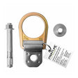 The Frontline Concrete Swiveling Anchor COB01SW by Frontline Fall Protection is a reusable metal D-ring anchor kit with bolt, washer, and mounting plate, offering 360-degree rotation for superior fall protection in construction or industrial use.