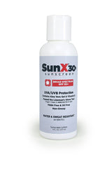 The Coretex SunX SPF30 Larger Bottles offer comprehensive UVA/UVB protection with an SPF of 30+. Infused with Aloe Vera and Vitamin E, this product is PABA-free, oil-free, and non-greasy, ensuring water and sweat resistance for up to 80 minutes.